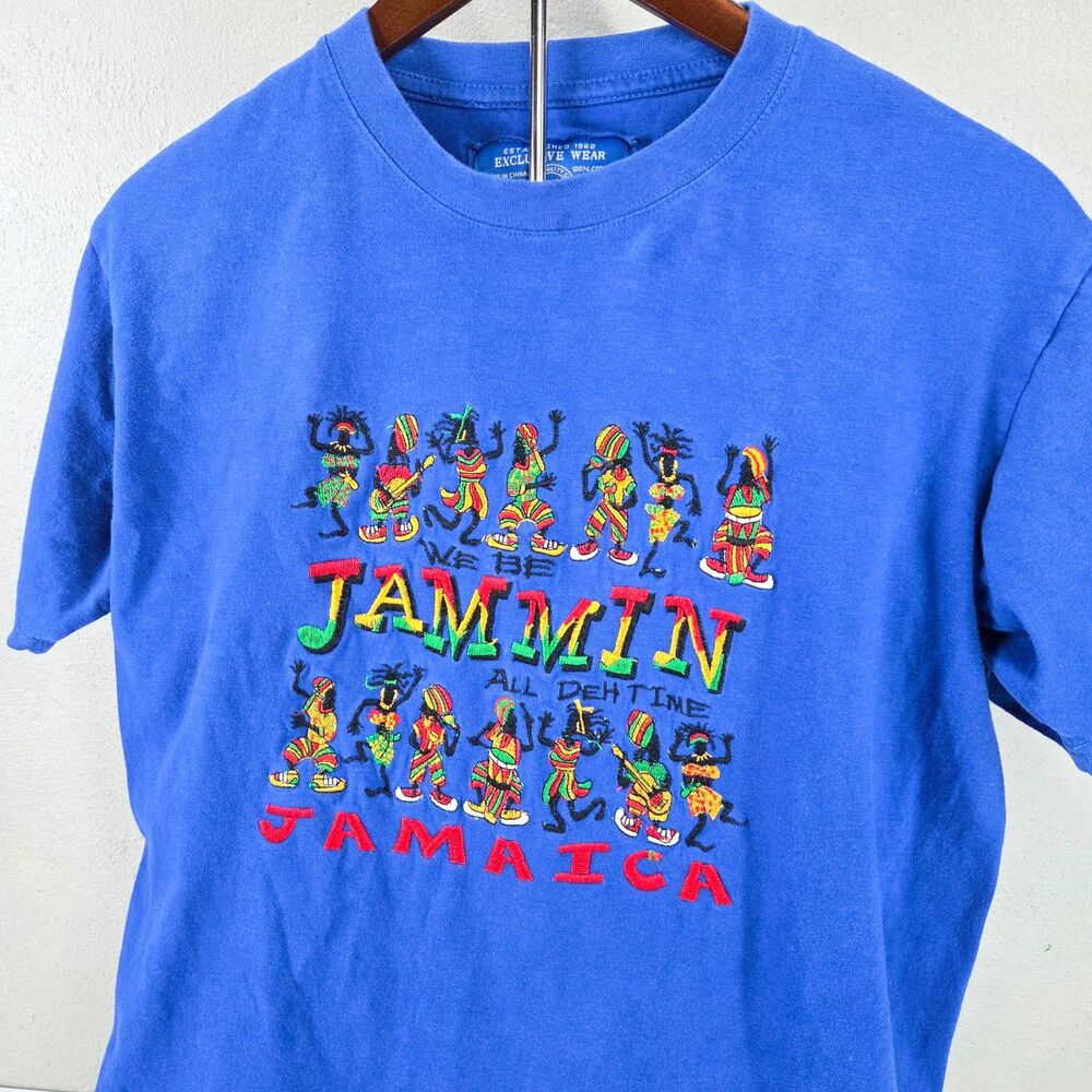 Exclusive Wear Jamaican Authentic T's We Be Jammin Embroidered Tee Sz S